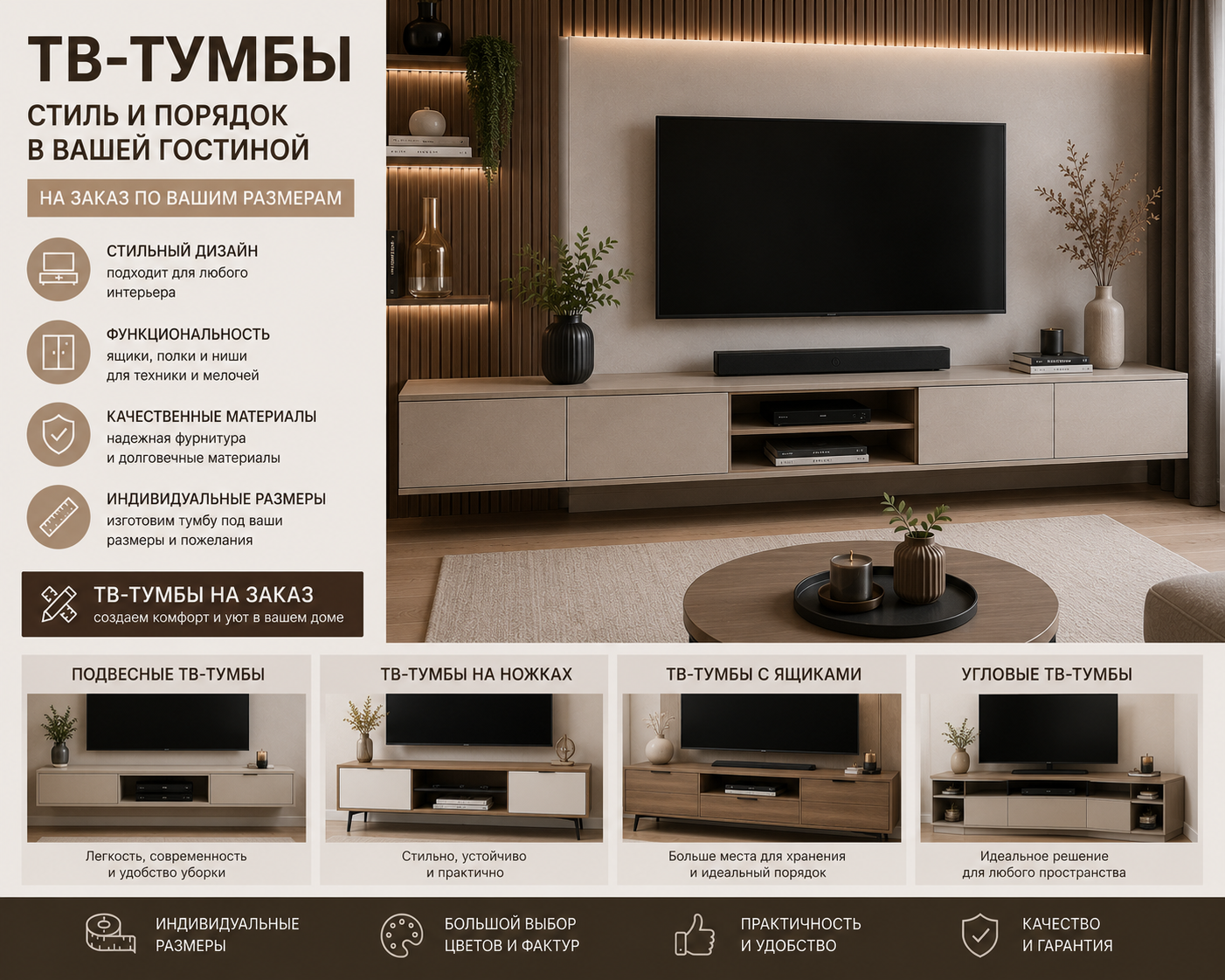 ТВ-тумба по индивидуальным размерам
