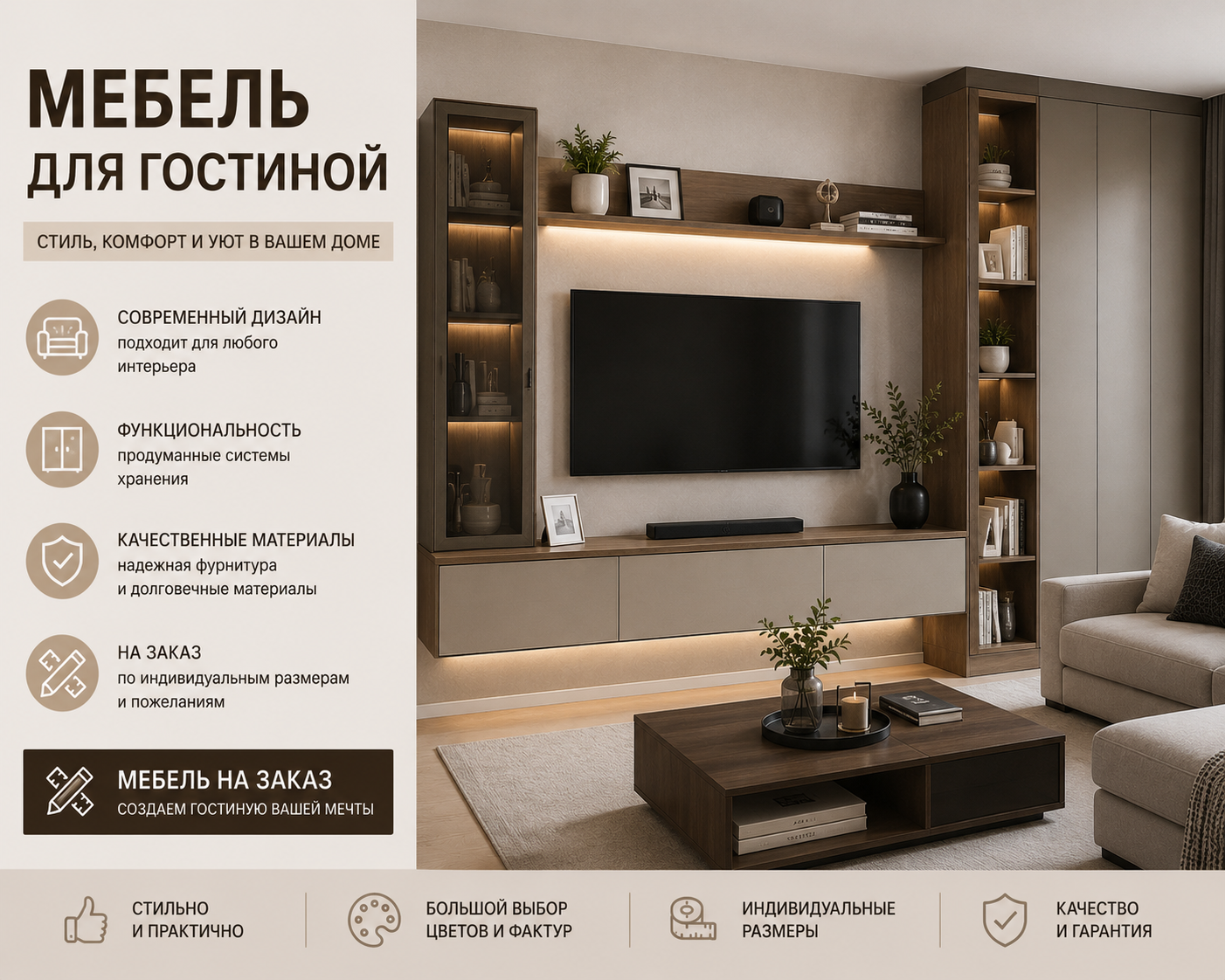ALT: Мебель для гостиной по индивидуальным размерам