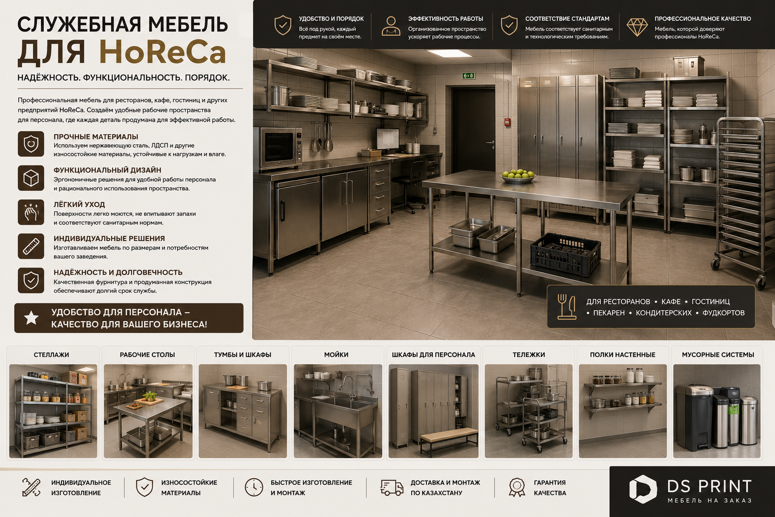 Служебная мебель для HoReCa