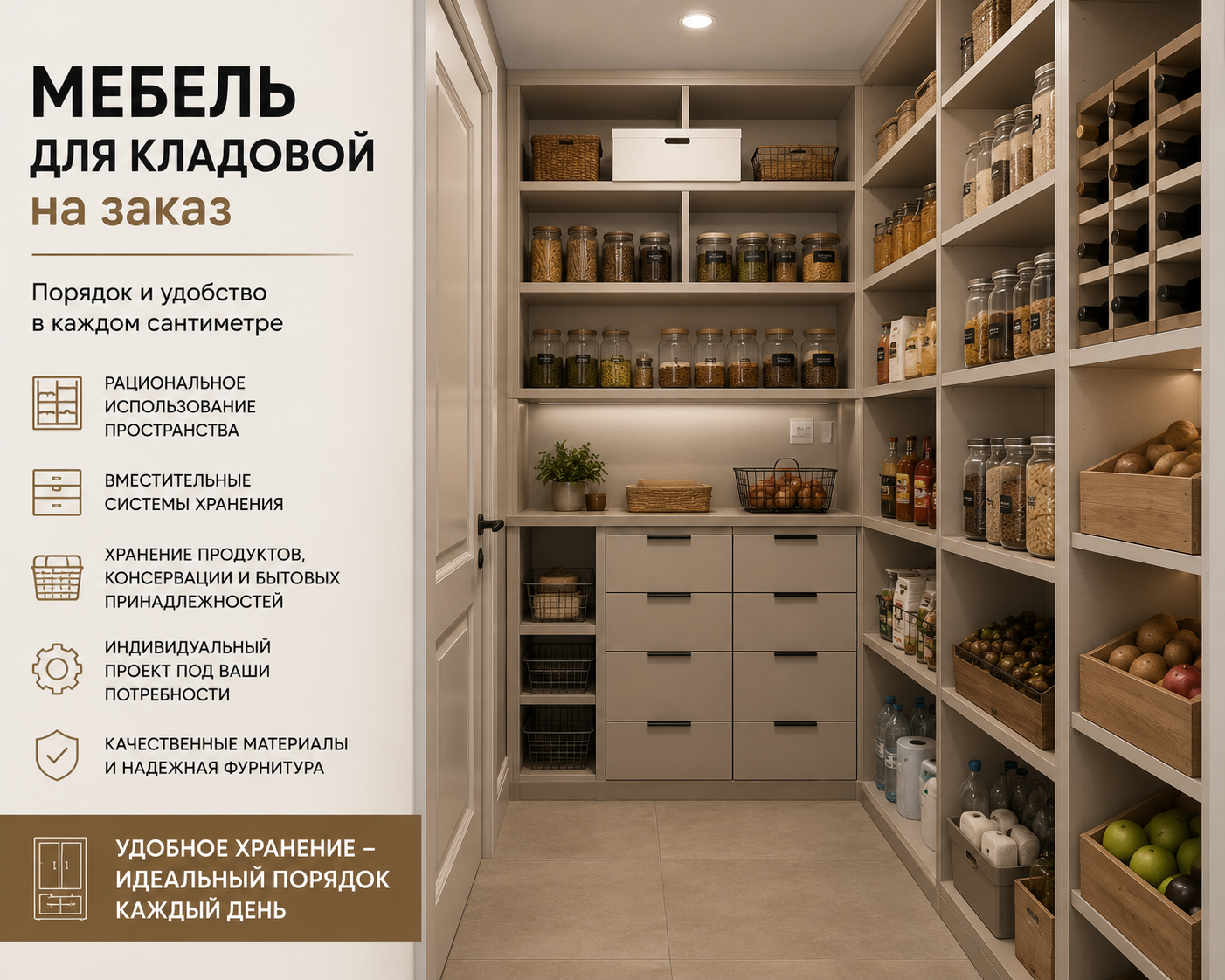 Современная мебель для кладовой