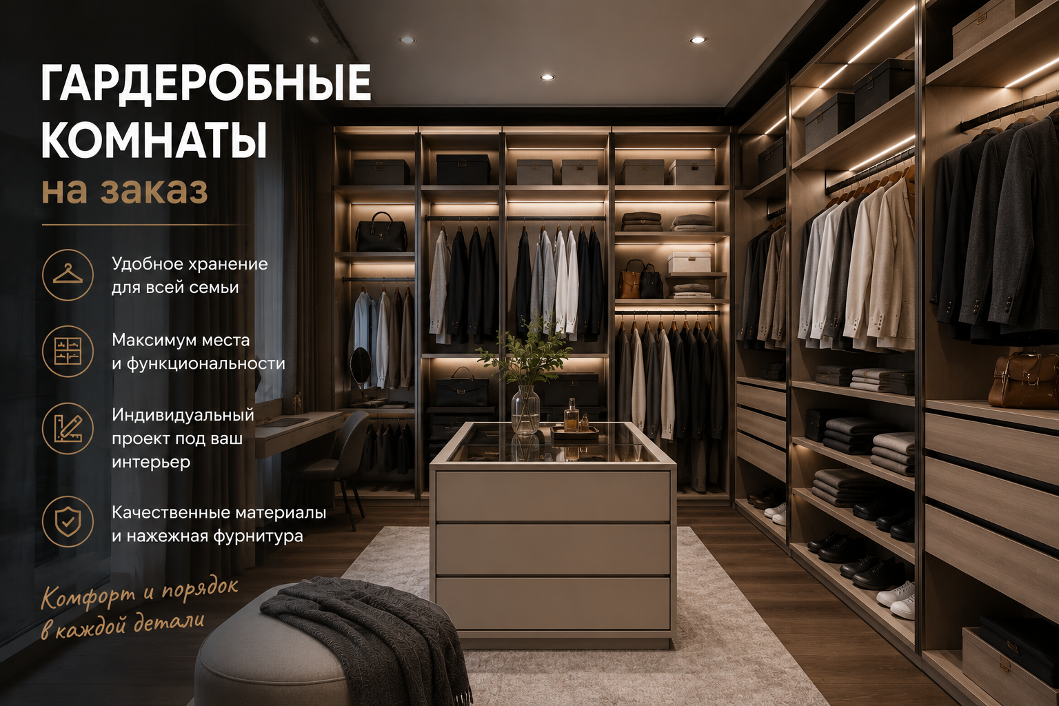 Гардеробная комната на заказ