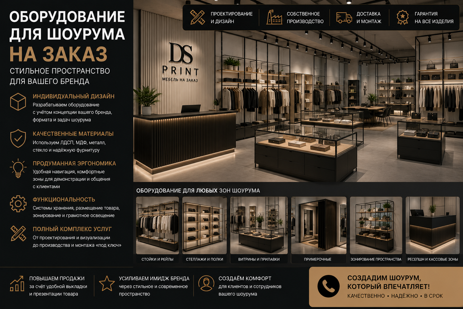 Современное оборудование для шоурума