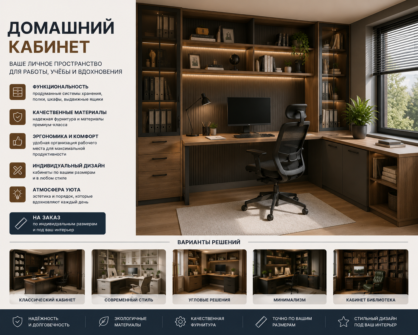 Домашний кабинет на заказ