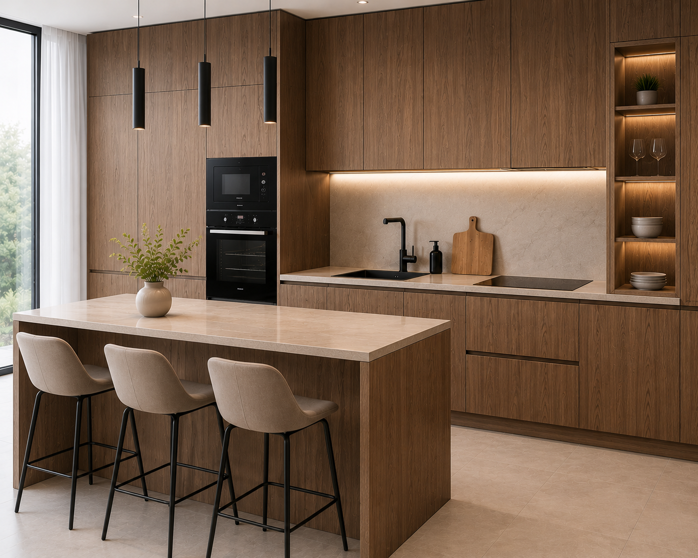 Шпонированные фасады